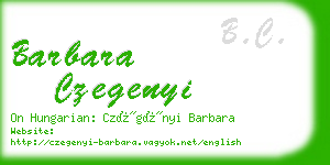 barbara czegenyi business card